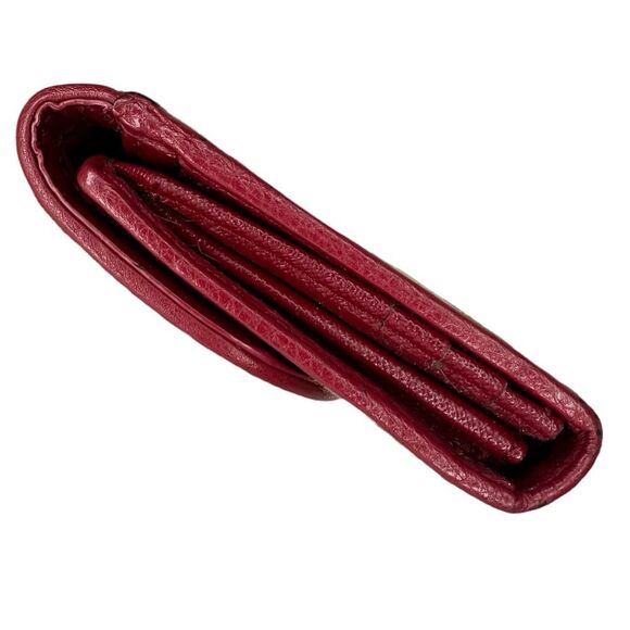 |EUC| COACH Signature C Canvas Red Leather Trim Kisslock Wallet - Picture 4 of 10